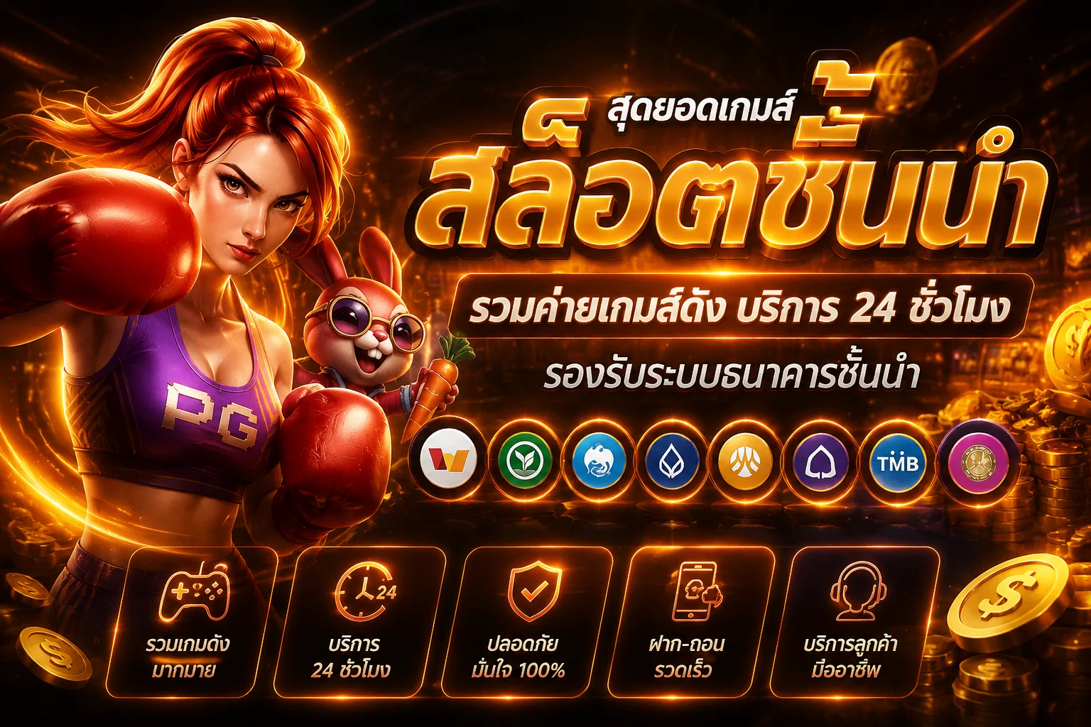 แบนเนอร์ OX66 สล็อตและสิทธิ์รับคืนโทนแดงทอง